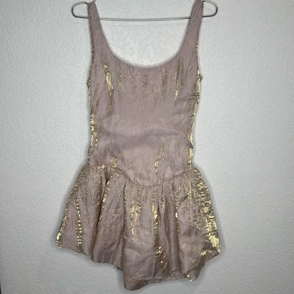 NWT NBD Revolve Anndreah Mini Dress in Blush Metallic Small - Picture 2 of 15
